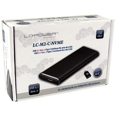 LC Power LC-M2-C-NVME-2 - storage enclosure - M.2 NVMe Card - USB 3.2 (Gen 2x1)